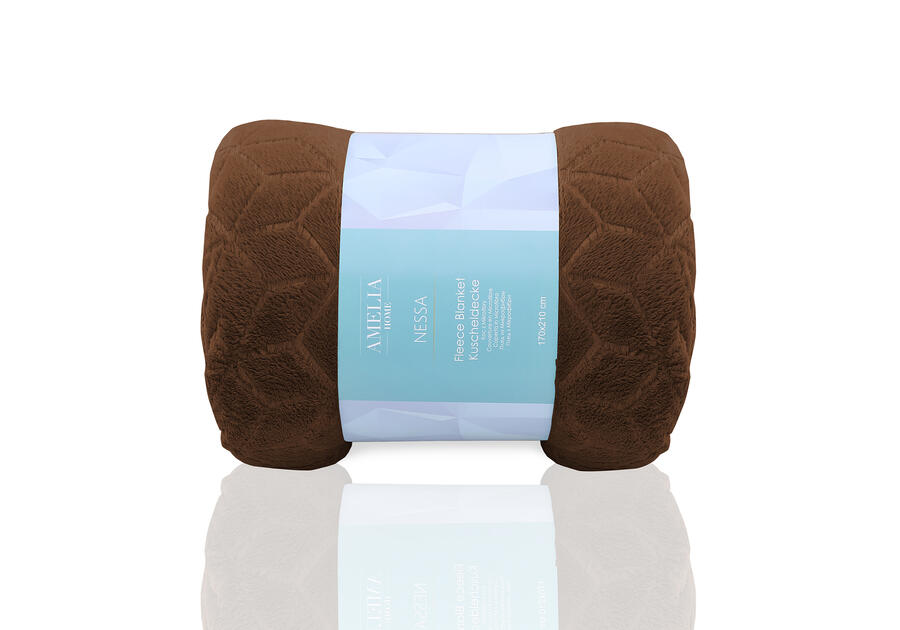 Zdjęcie: Koc Nessa brown 70x150 cm AMELIA HOME