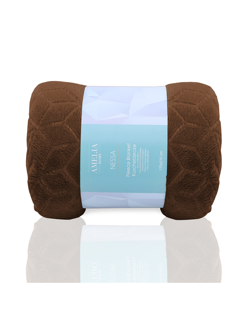 Zdjęcie: Koc Nessa brown 70x150 cm AMELIA HOME