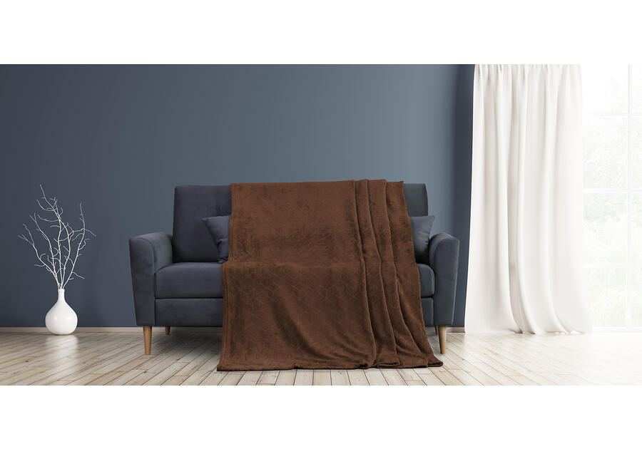 Zdjęcie: Koc Nessa brown 70x150 cm AMELIA HOME