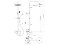 Zdjęcie: Deszczownia z baterią natryskową Alonia chrom INVENA
