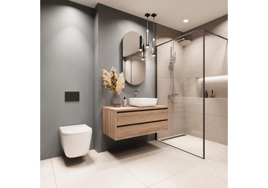 Zdjęcie: Deszczownia z baterią natryskową Alonia chrom INVENA