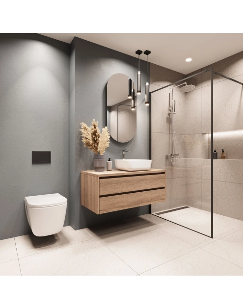 Zdjęcie: Deszczownia z baterią natryskową Alonia chrom INVENA