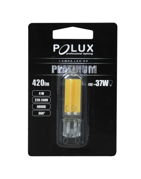 Zdjęcie: Żarówka LED Cob szklana, barwa naturalna 320 stopni  G9 420 lm, 4 W, 4000K  POLUX