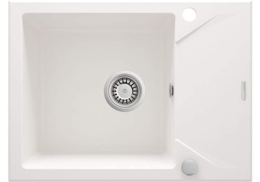 Zdjęcie: Zlewozmywak Evora alabaster granit 1K Z/KO 590x440x193, space saver DEANTE