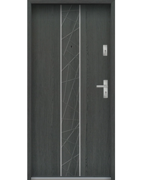 Zdjęcie: Drzwi wejściowe do mieszkań Bastion A-40 Grafit 80 cm lewe ODR KR CENTER