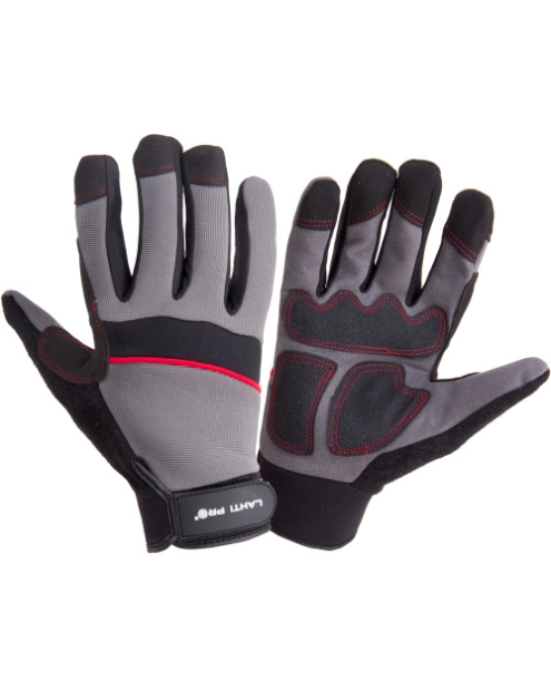 Zdjęcie: Rękawice warszt. czar.-szar. l280907p, karta, "7", CE, LAHTI