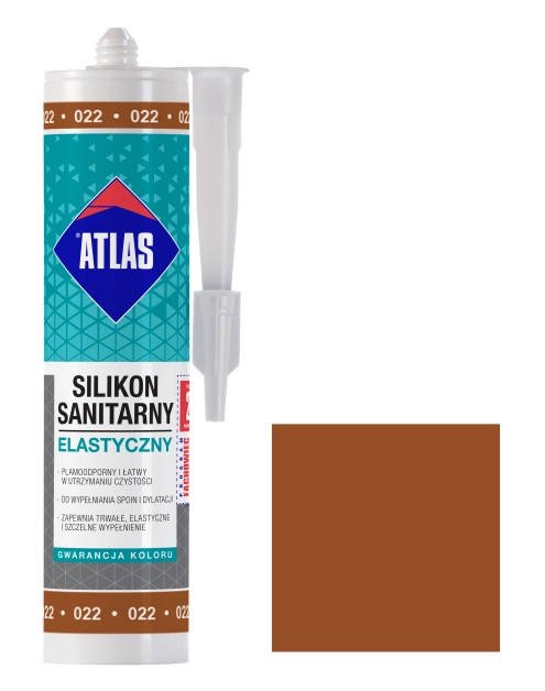 Zdjęcie: Silikon sanitarny elastyczny 022 orzechowy 280 ml ATLAS