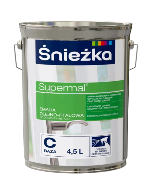 Zdjęcie: Emalia Supermal BazaC biały 4,5L ŚNIEŻKA