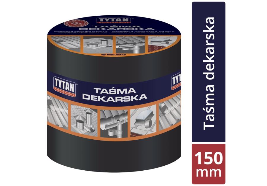 Zdjęcie: Taśma dekarska uszczelniająca wzmocniona, kolor grafitowy RS TAPE 15 cm x 10 m TYTAN PROFESSIONAL