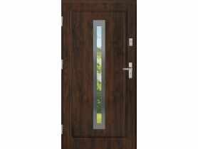 Drzwi zewnętrzne stalowo-drewniane Disting Figaro 04 Orzech 90 cm lewe KR CENTER
