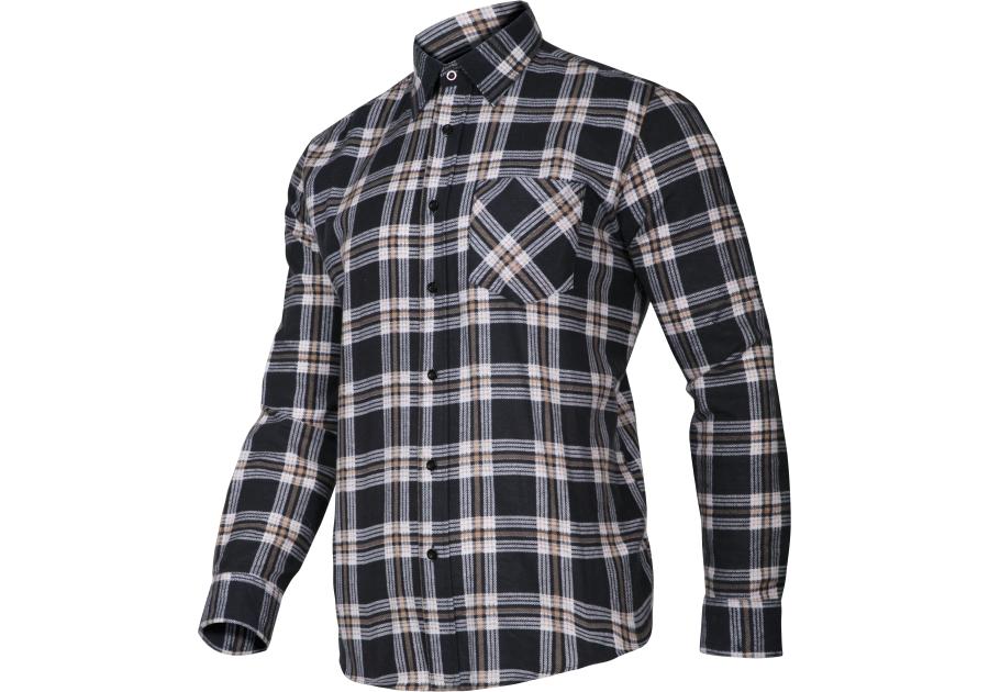 Zdjęcie: Koszula flanelowa granatowo-beżowa, 120g/m2, 3XL, CE, LAHTI PRO