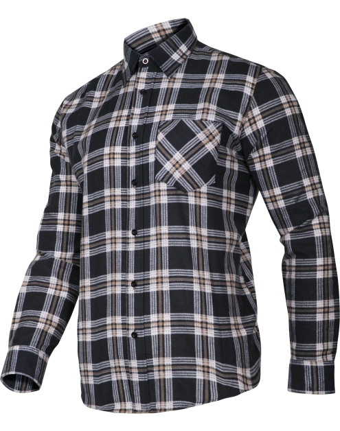 Zdjęcie: Koszula flanelowa granatowo-beżowa, 120g/m2, 3XL, CE, LAHTI PRO