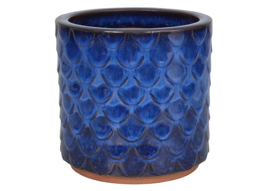 Zdjęcie: Donica ceramika szkliwiona Cylinder 17x16 cm niebieski CERMAX