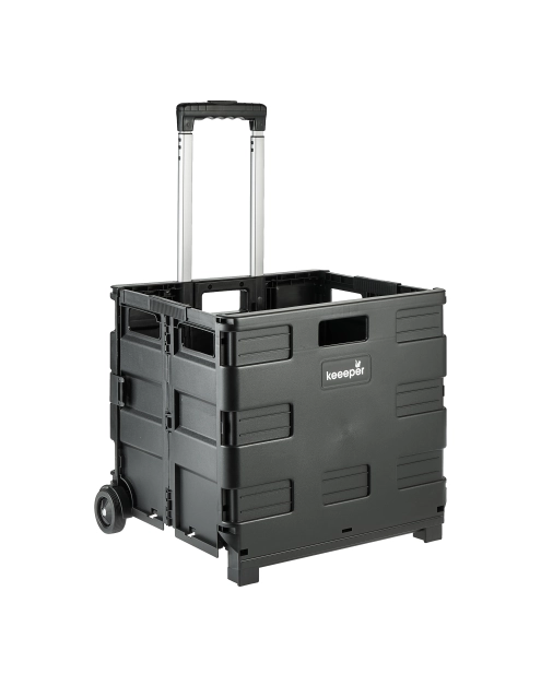 Zdjęcie: Wózek składany na zakupy Olli 65 L 35 kg black KEEEPER