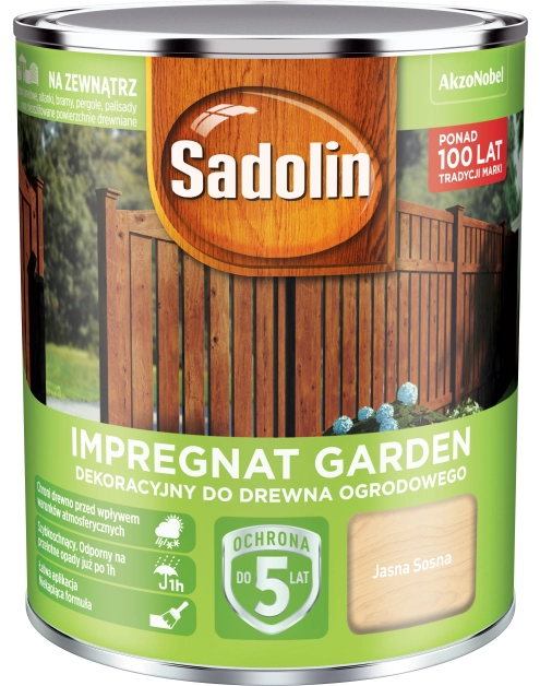 Zdjęcie: Impregnat do drewna ogrodowego Garden 0,7 L jasna sosna SADOLIN