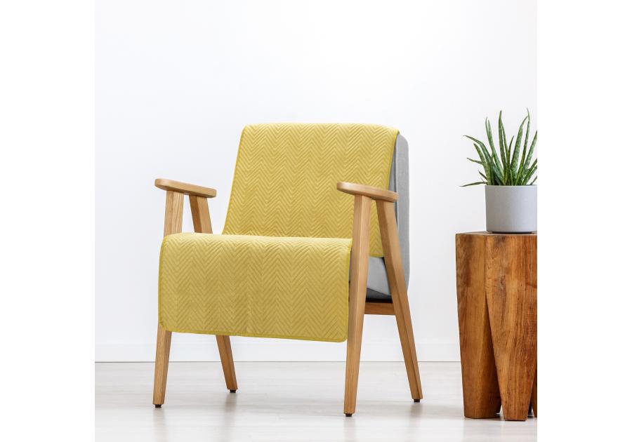 Zdjęcie: Narzuta Sofia 70x160 cm musztardowa EUROFIRANY