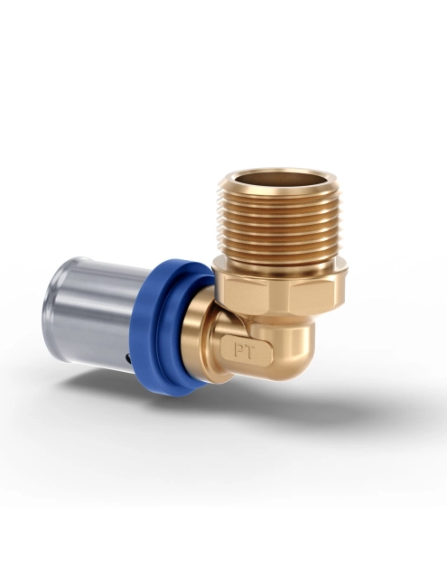 Zdjęcie: Kolano zaciskowe gwint zewnętrzny 16/1/2 Radopress PIPELIFE