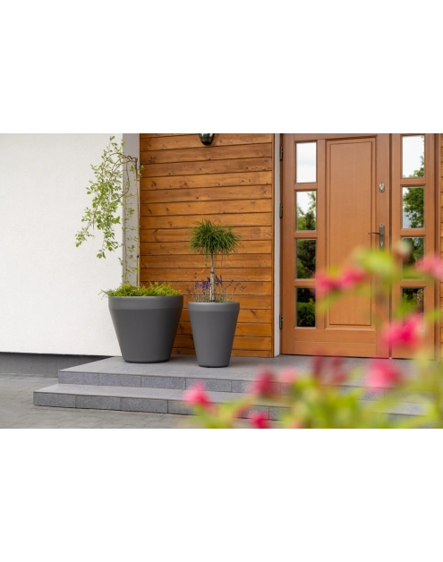 Zdjęcie: Donica wysoka Lima 390, antracyt LAMELA