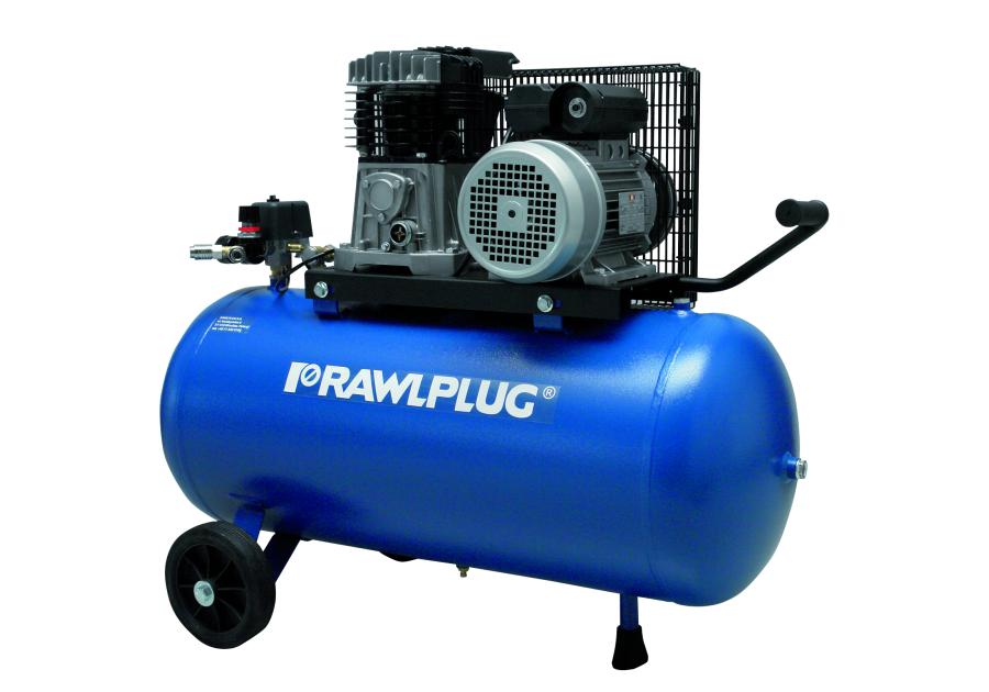 Zdjęcie: Kompresor olejowy 100 l pasowy dwucylindrowy jednostopniowy 360l/min RAWLPLUG