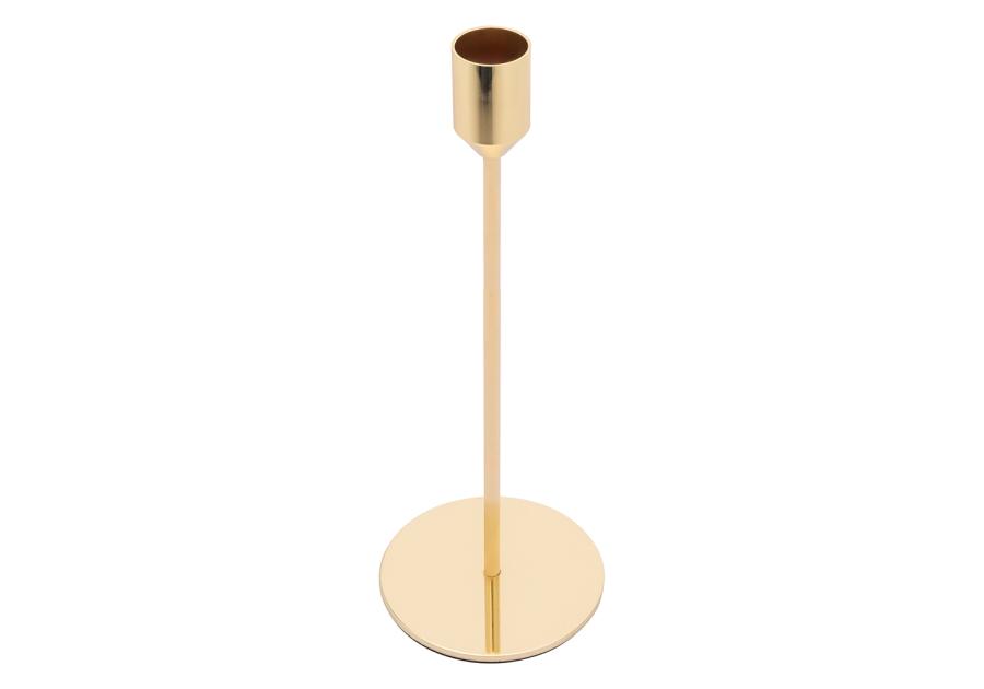 Zdjęcie: Świecznik metalowy na cienką świecę 8x25 cm złoty ALTOMDESIGN