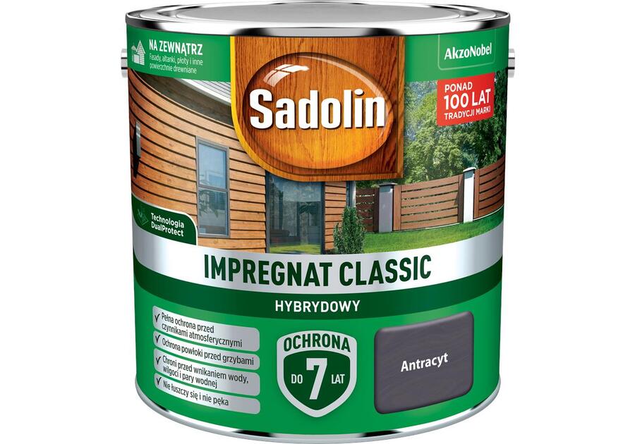 Zdjęcie: Impregnat Classic Hybrydowy antracyt 2,5 L SADOLIN