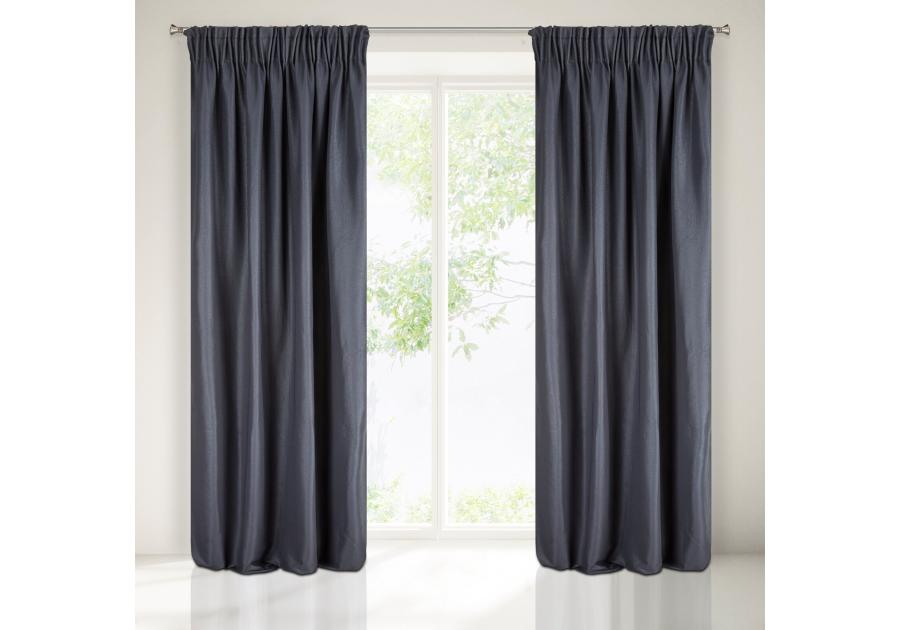 Zdjęcie: Zasłona gotowa Aggie na taśmie 140x270 cm granatowy EUROFIRANY