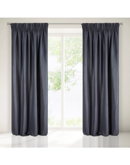 Zdjęcie: Zasłona gotowa Aggie na taśmie 140x270 cm granatowy EUROFIRANY