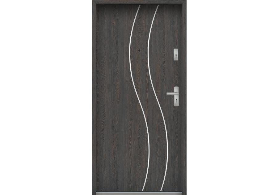 Zdjęcie: Drzwi wejściowe do mieszkań Bastion R-59 Wenge deska 80 cm lewe ODP KR CENTER