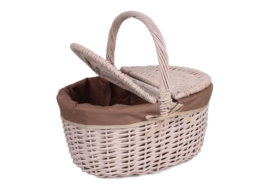 Zdjęcie: Koszyk piknikowy z materiałem 40x30x20/40 cm brązowy TIN TOURS