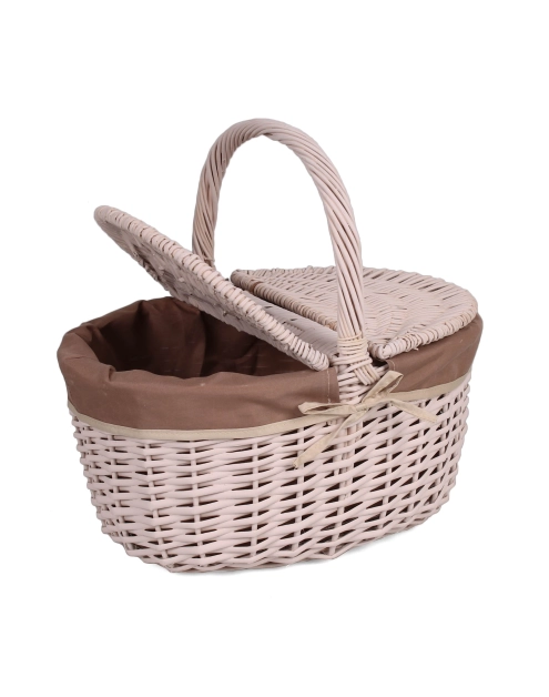 Zdjęcie: Koszyk piknikowy z materiałem 40x30x20/40 cm brązowy TIN TOURS