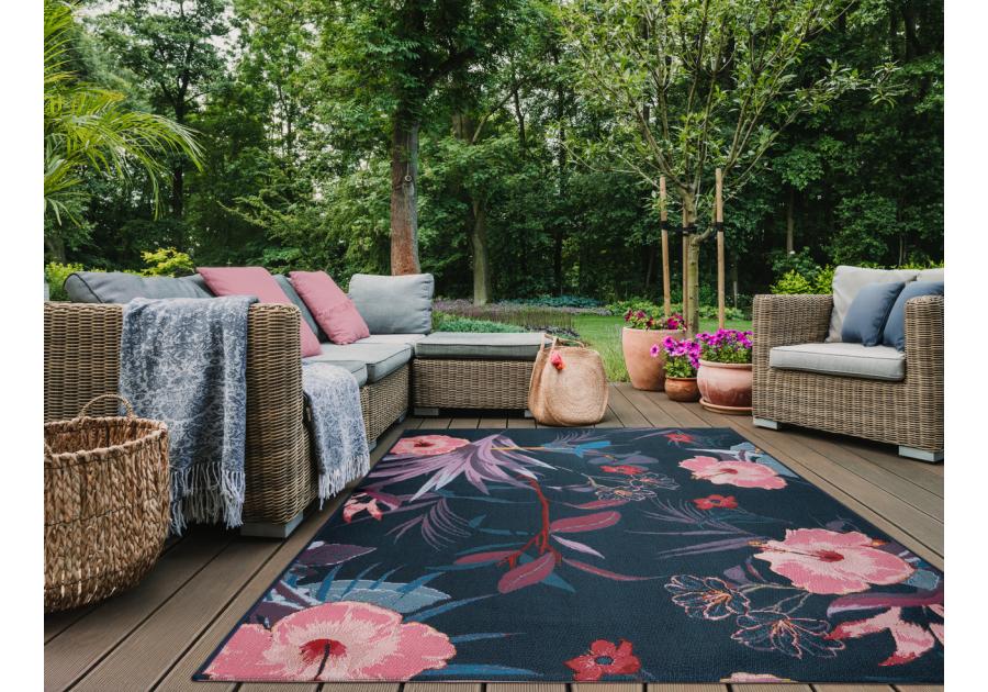 Zdjęcie: Dywan Jungle 160x220 cm kwiaty pomarańczowo-czarne MULTI-DECOR