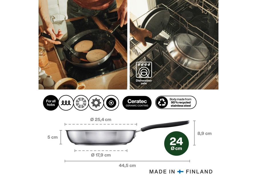 Zdjęcie: Patelnia 24 cm z powłoką ceramiczną FF FISKARS