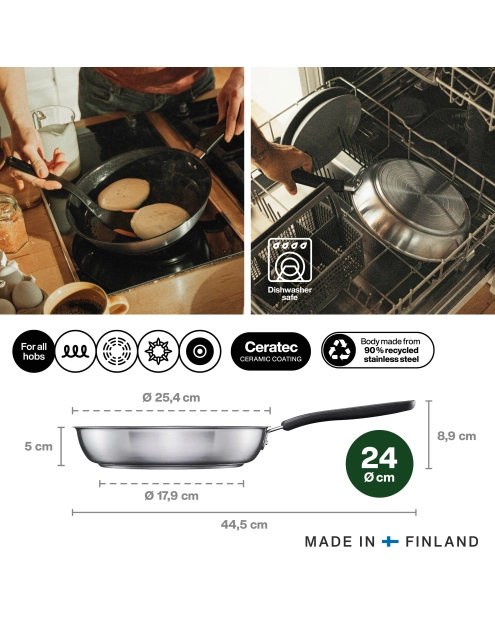 Zdjęcie: Patelnia 24 cm z powłoką ceramiczną FF FISKARS