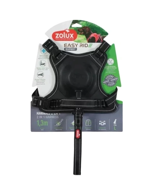 Zdjęcie: Szelki dla psa ze smyczą automatyczną Easyride L czarne ZOLUX