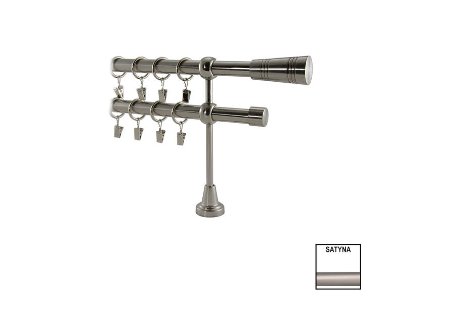 Zdjęcie: Karnisz podwójny Valentina fi 19 mm - 480 cm tubo nikiel KARWEL
