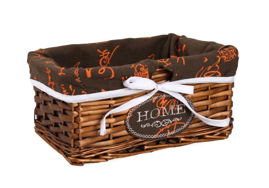 Zdjęcie: Szuflada wiklinowa z materiałem 24x16x11 cm brązowa TIN TOURS