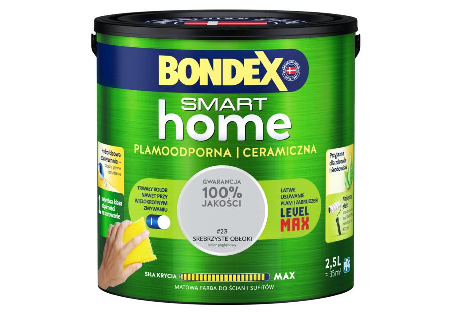 Zdjęcie: Farba plamoodporna srebrzyste obłoki 2,5 L BONDEX SMART HOME
