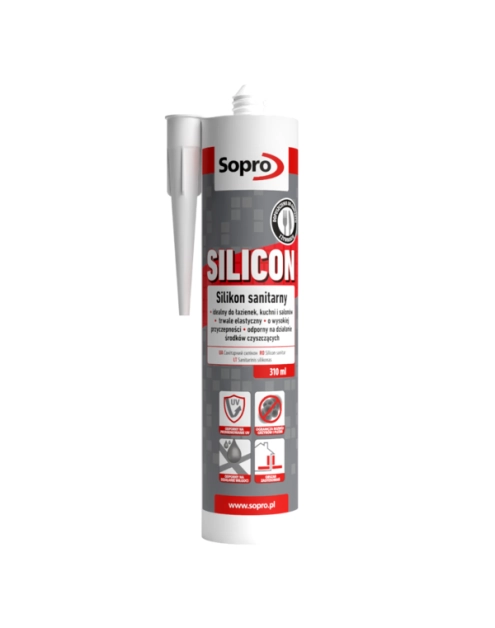 Zdjęcie: Silikon sanitarny industrialny niebieski 310 ml SOPRO