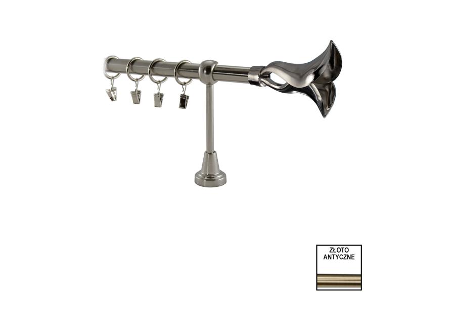 Zdjęcie: Karnisz pojedynczy Valentina fi 19 mm - 160 cm fiore złoto KARWEL