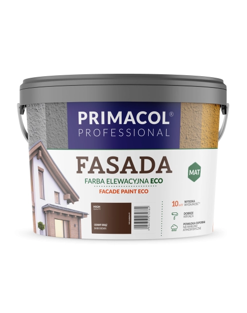 Zdjęcie: Farba Fasada Eco ciemny brąz 9 L PRIMACOL