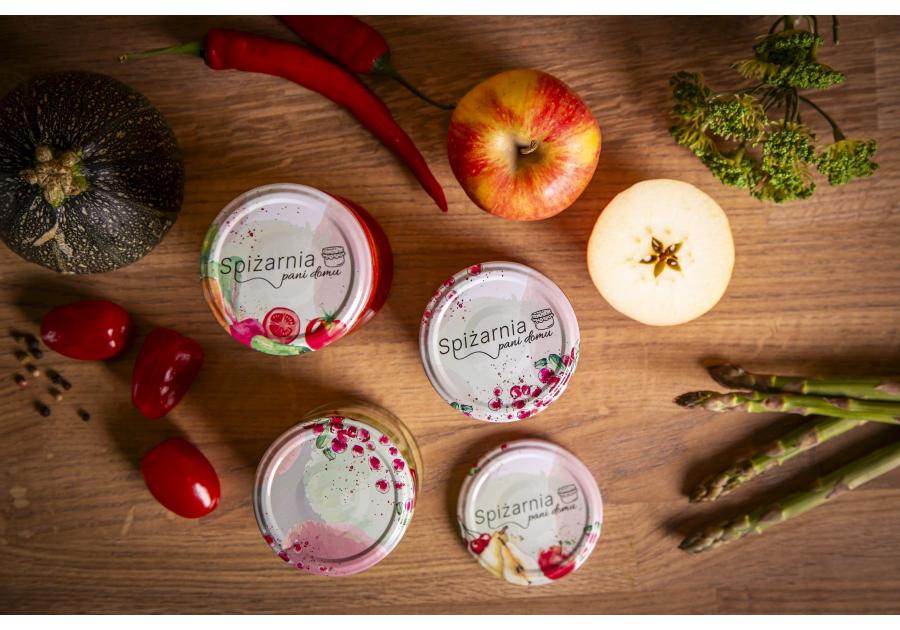 Zdjęcie: Komplet 10 zakrętek Spiżarnia Pani Domu fi 66 4-zaczepowych ALTOM DESIGN