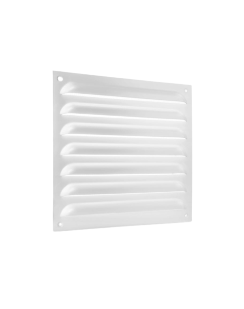 Zdjęcie: Osłona wentylacyjna skośna metalowa malowana z siatką 20/20 biały PRZYBYSZ