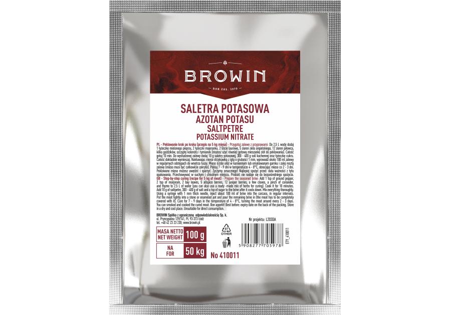 Zdjęcie: Saletra potasowa do peklowania mięs 100 g BROWIN