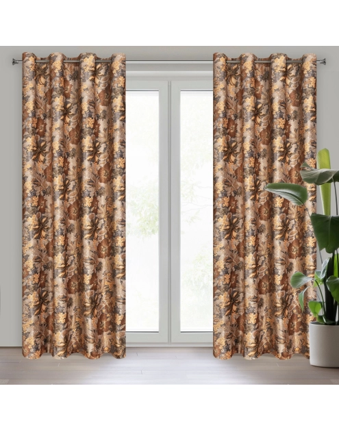 Zdjęcie: Zasłona gotowa Diana 140x250 cm rudy EUROFIRANY