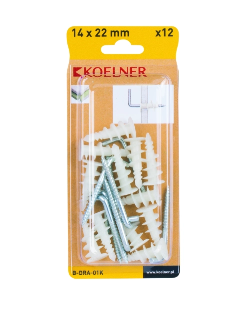 Zdjęcie: Kołek do g-k z hakiem 12 sztuk KOELNER