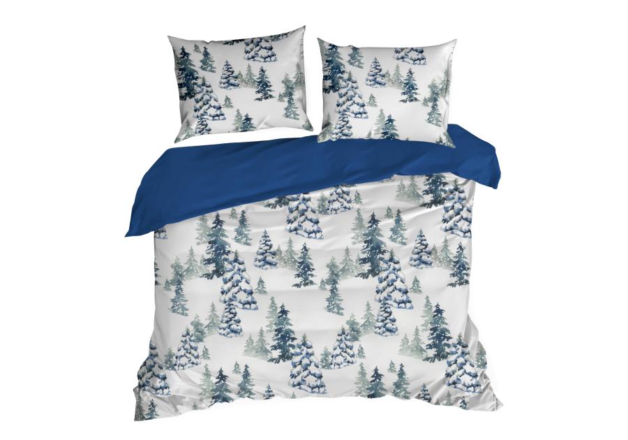 Zdjęcie: Komplet pościeli bawełnianej z nadrukiem świątecznym Natal 160x200 cm, 70x80 cm - 2 szt. EUROFIRANY