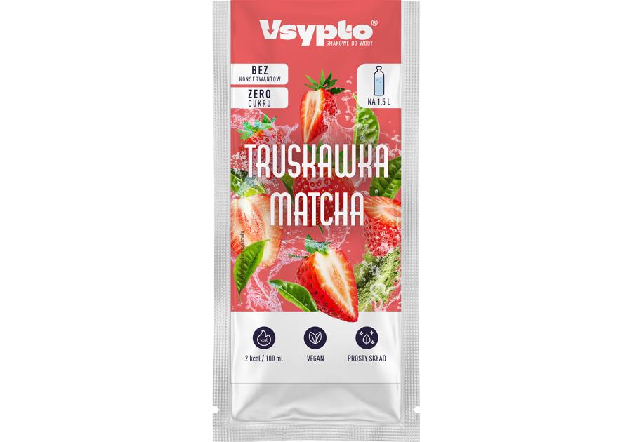 Zdjęcie: Napój w proszku do wody o smaku matcha - truskawka 9 g VSYPTO