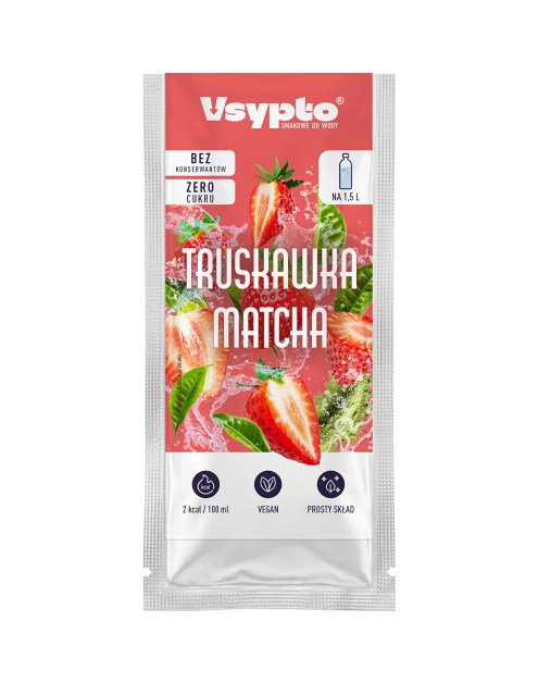 Zdjęcie: Napój w proszku do wody o smaku matcha - truskawka 9 g VSYPTO