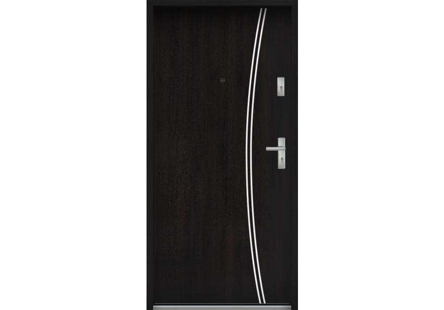 Zdjęcie: Drzwi wejściowe do mieszkań Bastion R-61 Heban 80 cm lewe ODP KR CENTER