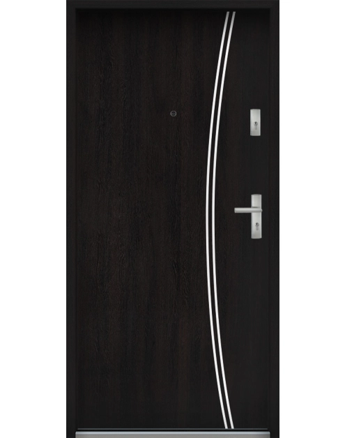 Zdjęcie: Drzwi wejściowe do mieszkań Bastion R-61 Heban 80 cm lewe ODP KR CENTER